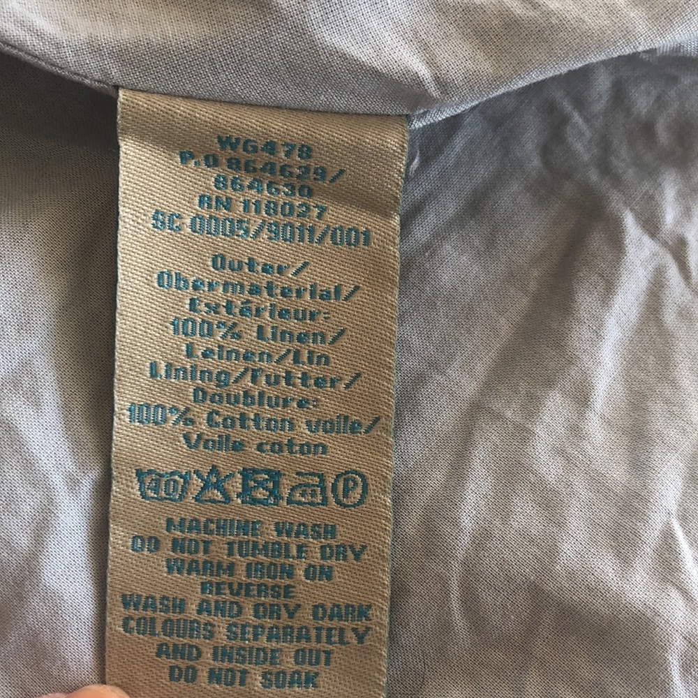 Boden Pale Blue 100% Linen‎ Skirt Sz 12 - EUC - Picture 9 of 10